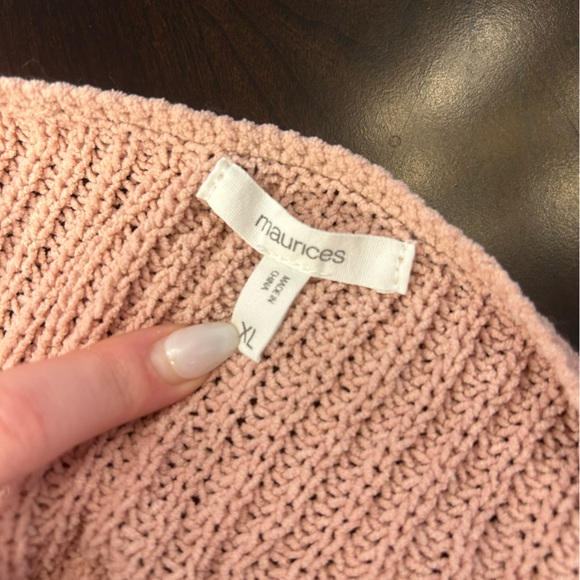 Stripped Pink brown and white XL knitted sweater - Picture 4 of 7